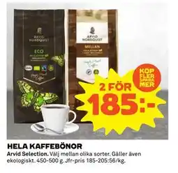 Coop Daglivs HELA KAFFEBÖNOR, SEK 185 erbjuda