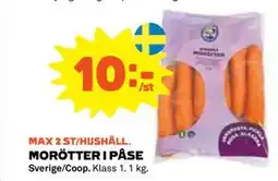 Coop Daglivs MORÖTTER I PÅSE, Medlemspris erbjuda