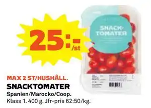 Coop Daglivs SNACKTOMATER, Medlemspris erbjuda