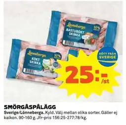 Coop Daglivs SMÖRGÅSPÅLÄGG, SEK 25 erbjuda