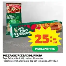 Coop Daglivs PIZZAKIT/PIZZADEG/PINSA, Medlemspris erbjuda