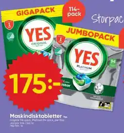 DollarStore Maskindisktabletter YES erbjuda