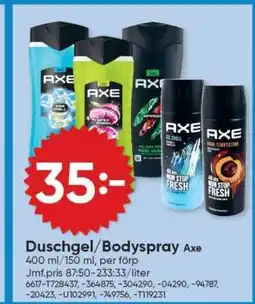 DollarStore Duschgel/Bodyspray Axe erbjuda