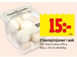 ICA Supermarket CHAMPINJONER I ASK erbjuda