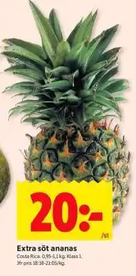 ICA Supermarket Extra söt ananas erbjuda