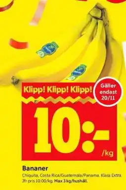 ICA Supermarket Bananer erbjuda