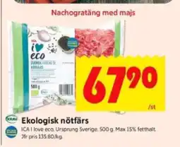 ICA Supermarket EKOLOGISK NÖTFÄRS erbjuda