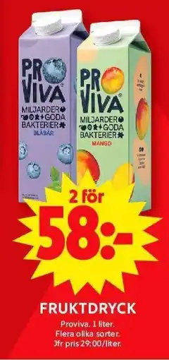 ICA Supermarket Proviva Fruktdryck erbjuda