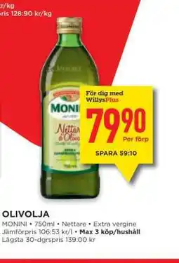 Willys OLIVOLJA erbjuda