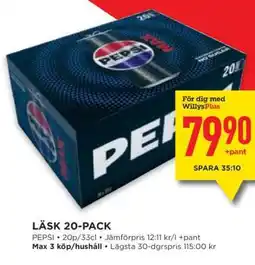 Willys LÄSK 20-PACK erbjuda