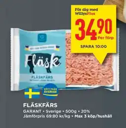 Willys Fläskfärs erbjuda