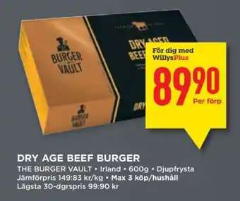 Willys DRY AGE BEEF BURGER erbjuda