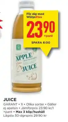 Willys JUICE erbjuda