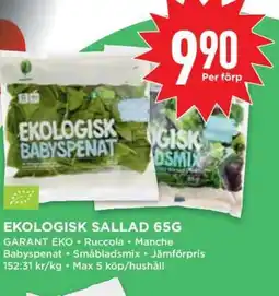 Willys Ekologisk Sallad 65g erbjuda