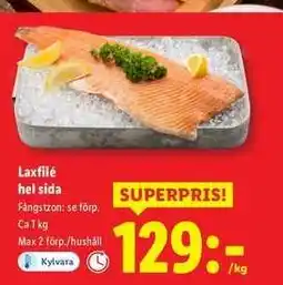 Lidl Laxfilé hel sida erbjuda