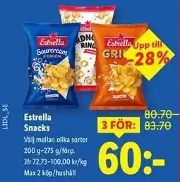 Lidl Estrella Snacks erbjuda