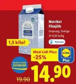 Lidl Matriket Filmjölk erbjuda