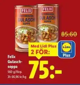 Lidl Felix Gulaschsoppa erbjuda