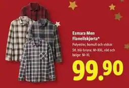 Lidl Esmara Men Flanellskjorta erbjuda