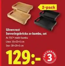 Lidl Silvercrest Serveringsbricka av bambu, set erbjuda