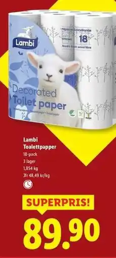 Lidl Lambi toalettpapper erbjuda