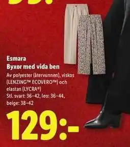 Lidl Esmara Byxor med vida ben erbjuda