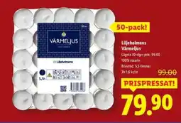 Lidl Liljeholmens värmeljus erbjuda