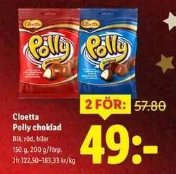 Lidl Cloetta Polly choklad erbjuda