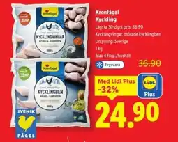 Lidl Kronfågel Kyckling erbjuda