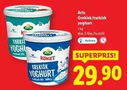 Lidl Arla Grekisk/turkisk yoghurt erbjuda