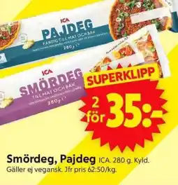 ICA Supermarket Smördeg, Pajdeg erbjuda