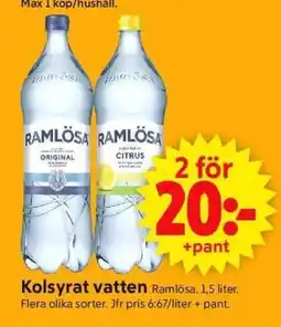 ICA Supermarket Kolsyrat vatten Ramlösa erbjuda