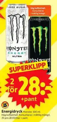 ICA Supermarket Energidryck Monster erbjuda