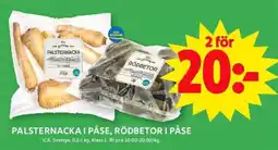 ICA Supermarket Palsternacka i påse, Rödbetor i påse erbjuda