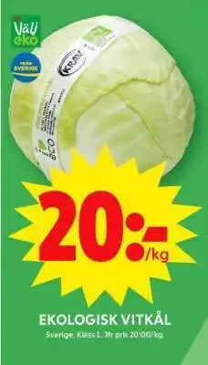 ICA Supermarket Ekologisk Vitkål erbjuda