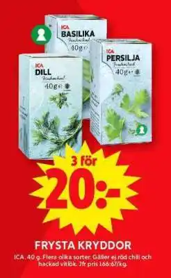 ICA Supermarket Frysta kryddor erbjuda