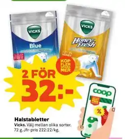 Stora Coop HALSTABLETTER erbjuda