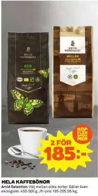 Coop Hela kaffebönor erbjuda