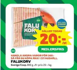 Coop Falukorv erbjuda