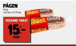 MatArket Pågen veckans toast erbjuda