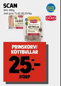 MatArket Scan prinskorvi köttbullar erbjuda