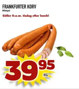 Din Mat Frankfurter korv mlekpol erbjuda
