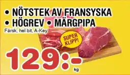 Nya Pulsen Nötstek av fransyska • högrev •märgpipa erbjuda