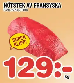 Nya Pulsen Nötstek av fransyska erbjuda