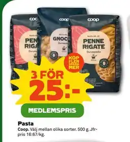 Coop Pasta, Medlemspris erbjuda