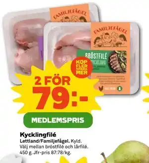 Kycklingfilé, Medlemspris