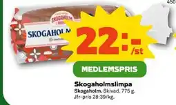 Coop Skogaholmslimpa, Medlemspris erbjuda