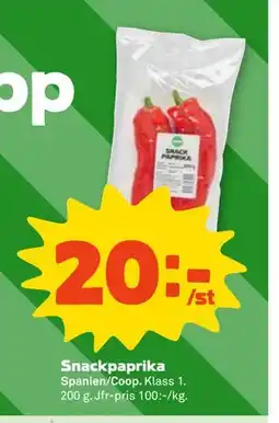 Coop Snackpaprika, SEK 20 erbjuda