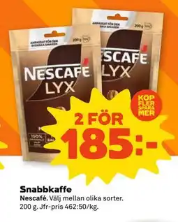 Coop Snabbkaffe, SEK 185 erbjuda