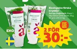 Coop Ekologiska färska kryddor, SEK 30 erbjuda